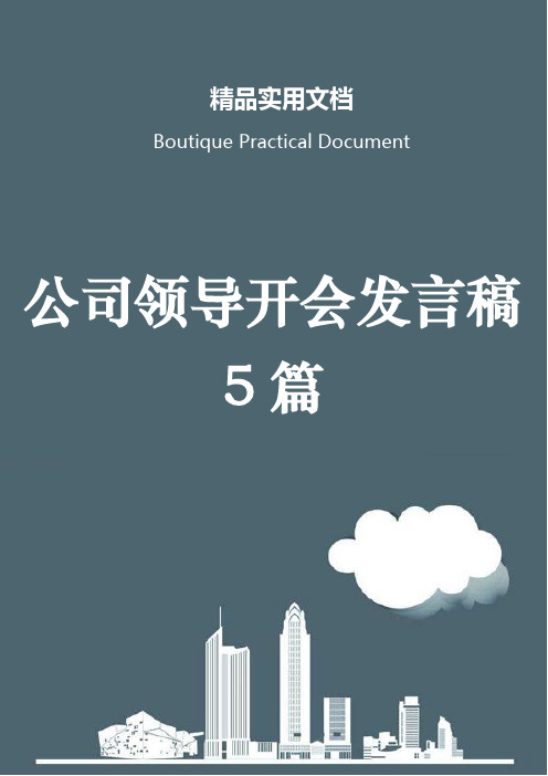 公司领导开会发言稿5篇