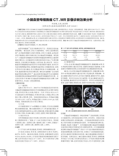 小脑血管母细胞瘤CT、MR影像诊断效果分析