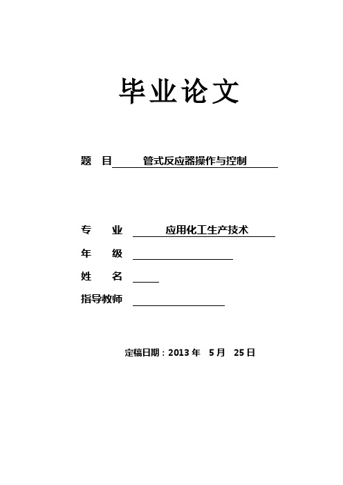 管式反应器(上资料