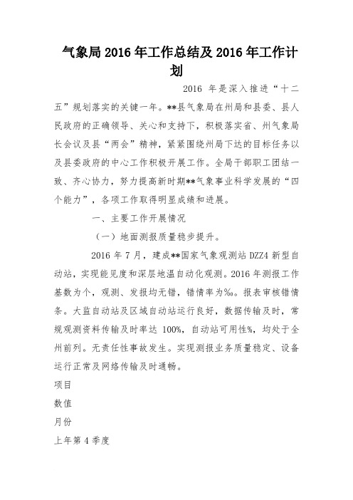 气象局2016年工作总结及2016年工作计划_1