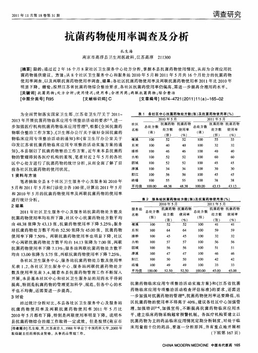 抗菌药物使用率调查及分析