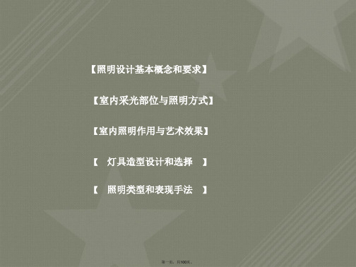 照明设计基础知识入门资料