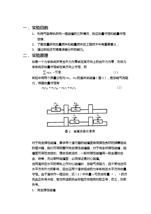 大学物理仿真实验碰撞和动量守恒