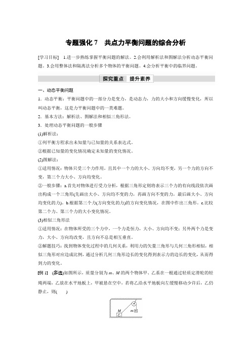 第三章 专题强化7 共点力平衡问题的综合分析