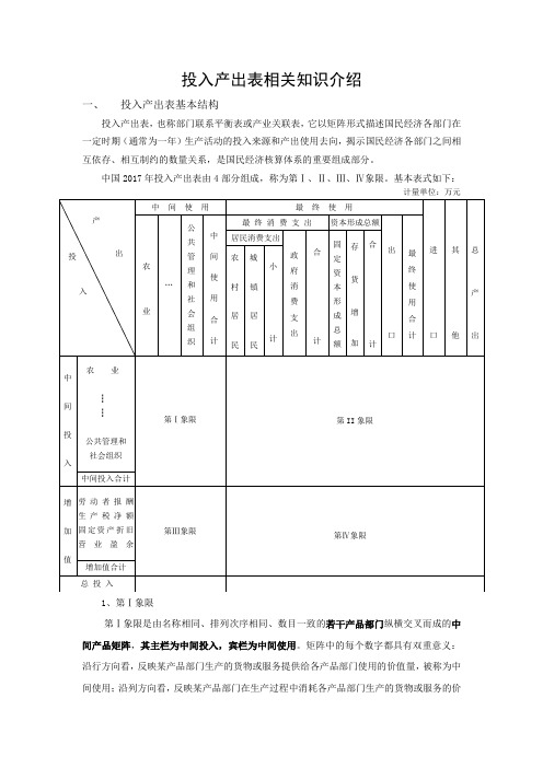 省域投入产出表和国内投入产出表介绍