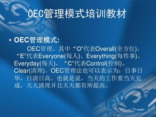 OEC管理模式培训教材