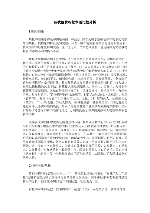 诗歌鉴赏相似术语比较分析