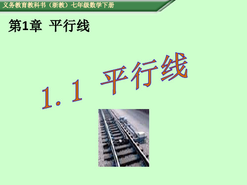 七年级数学(浙教版)下册教学课件：1.1 平行线(共23张PPT)
