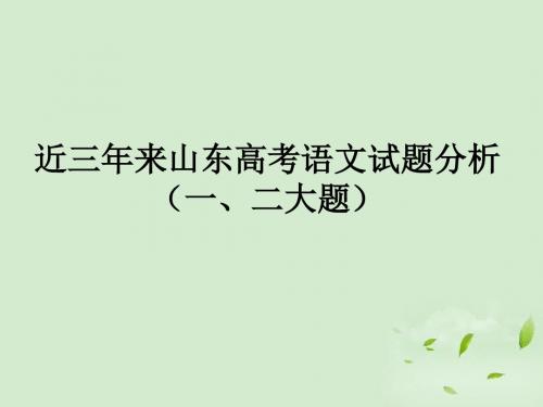 高三语文近三年来山东高考语文试题分析(一、二大题)课件