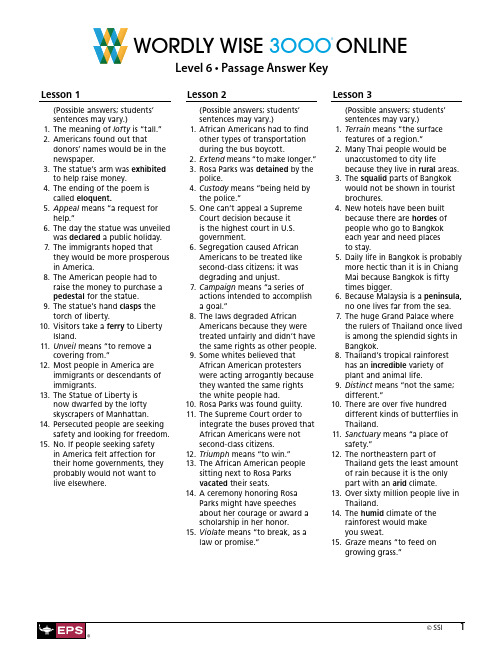 Wordlywise 3000 Book6 Student Book(2nd) answer key