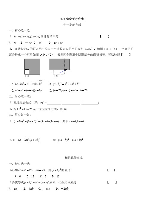 平方差公式与完全平方公式练习(基础+提高)