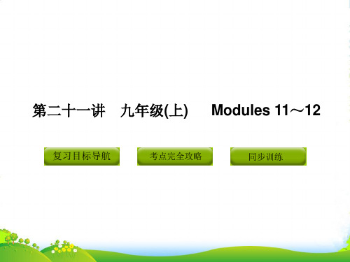 中考英语 九年级上册 第二十一讲 Modules 1112复习课件（含11真题） 外研版