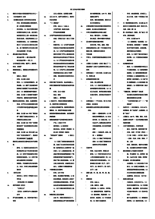 高二历史会考复习提纲