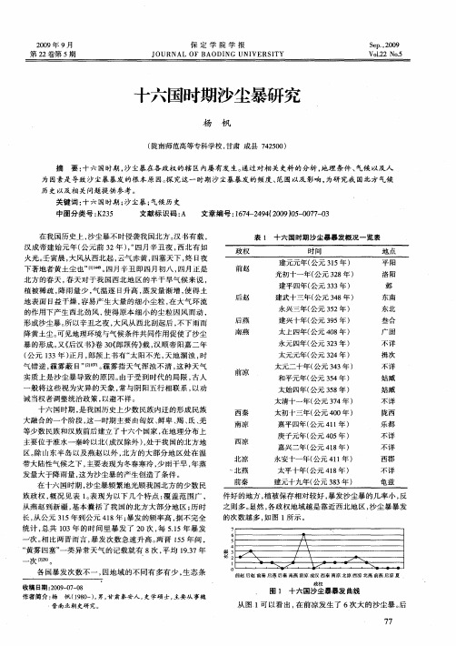 十六国时期沙尘暴研究