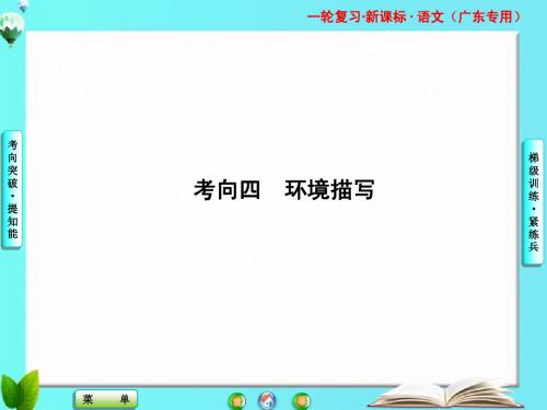 课堂新坐标2015届高三语文一轮复习课件(广东专用)小说考向四  环境描写