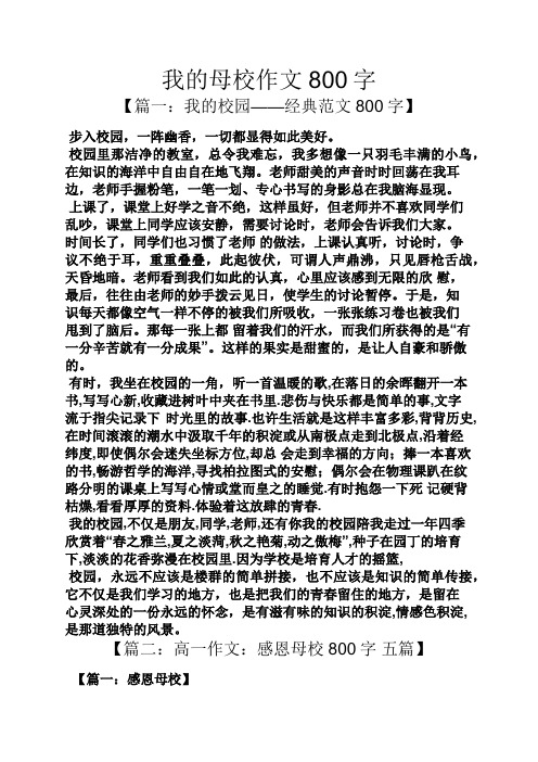 我的母校作文800字