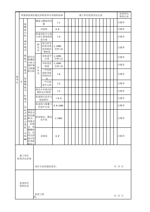 格栅除污机【格栅除污机设备】质量检验模板