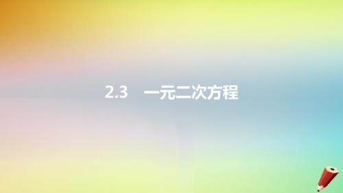 安徽省2019年中考数学一轮复习第一讲数与代数第二章方程(组)与不等式(组)2.3一元二次方程课件