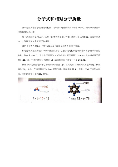 分子式和相对分子质量