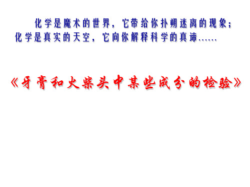 牙膏和火柴头中某些成分的检验(2019年11月)