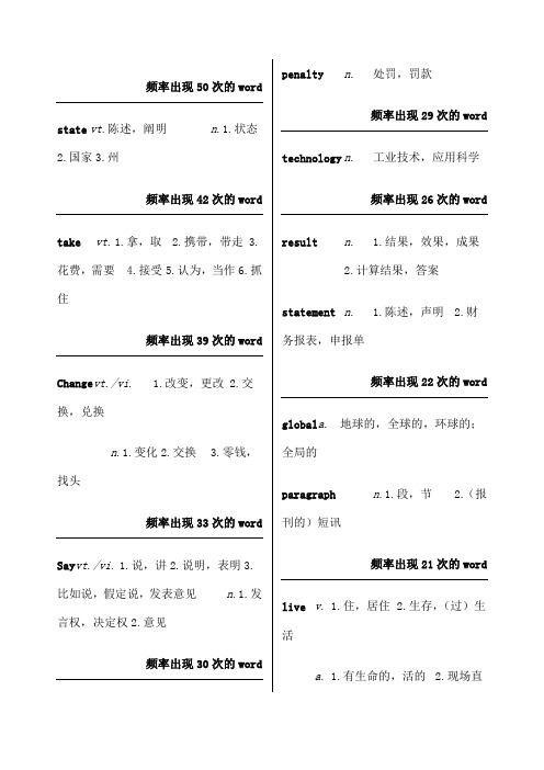 同等学力英语高频词汇 