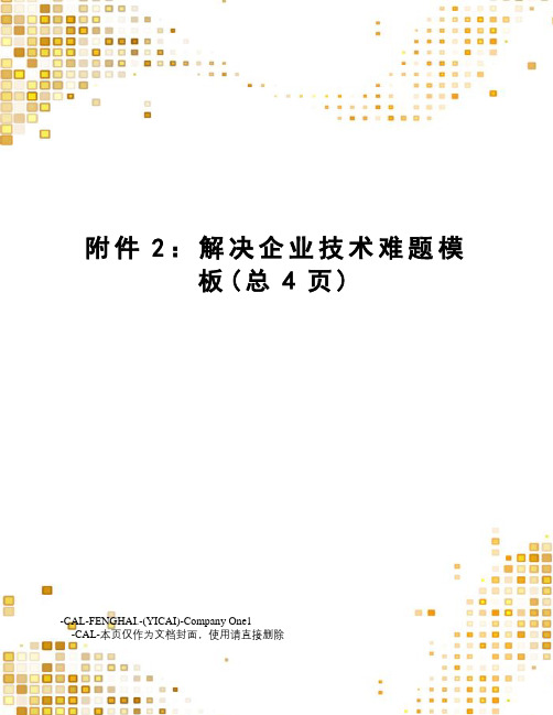 2：解决企业技术难题模板