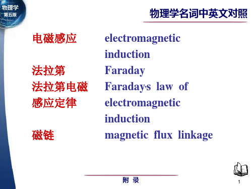 电磁感应 电磁场英文名词