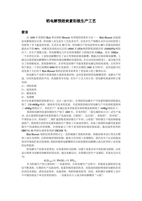 铝电解炭素工艺教程讲解