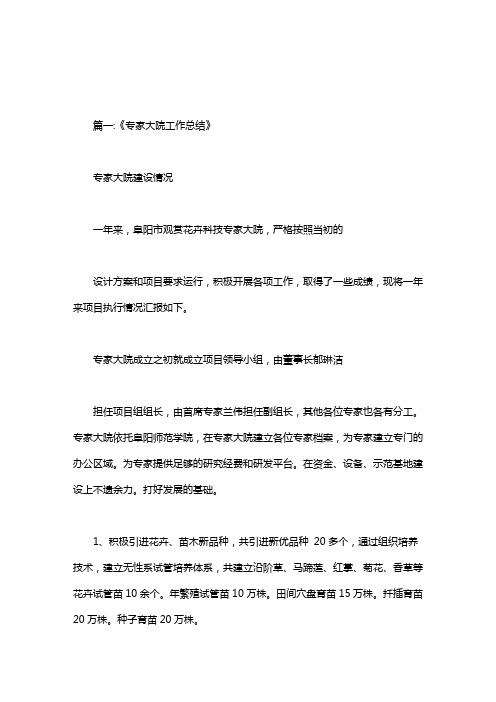 专家工作总结