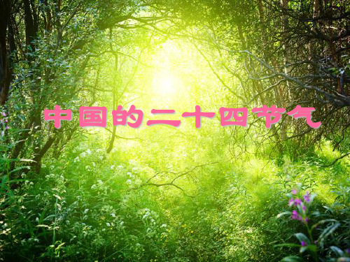 小学教学演示PPT《中国的二十四节气》