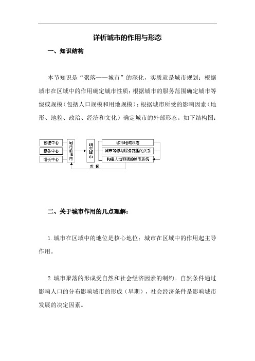 高中地理_详析城市的作用与形态