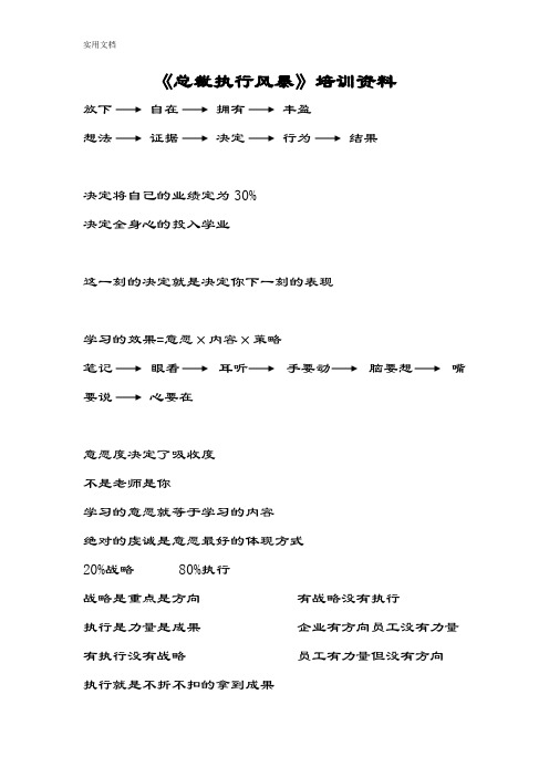 《总裁执行风暴》培训资料