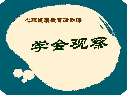 二年级上册心理健康教育课件-17学会观察 ｜北师大版  (共16张PPT)