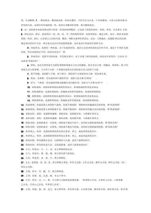 中医名词解释集锦