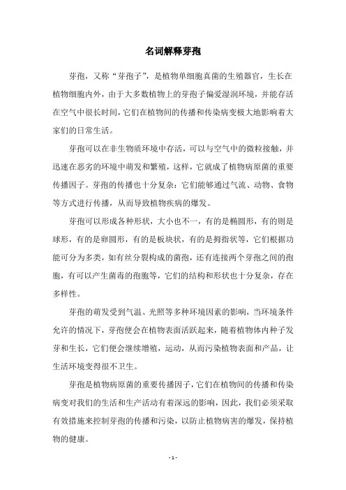 名词解释芽孢