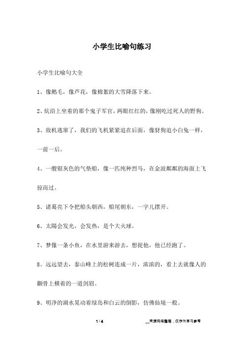 小学生比喻句练习