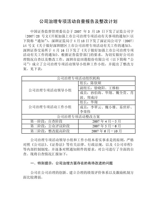 公司治理-公司治理专项活动自查报告及整改计划(pdf29页)