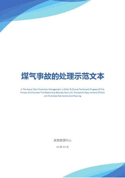 煤气事故的处理示范文本