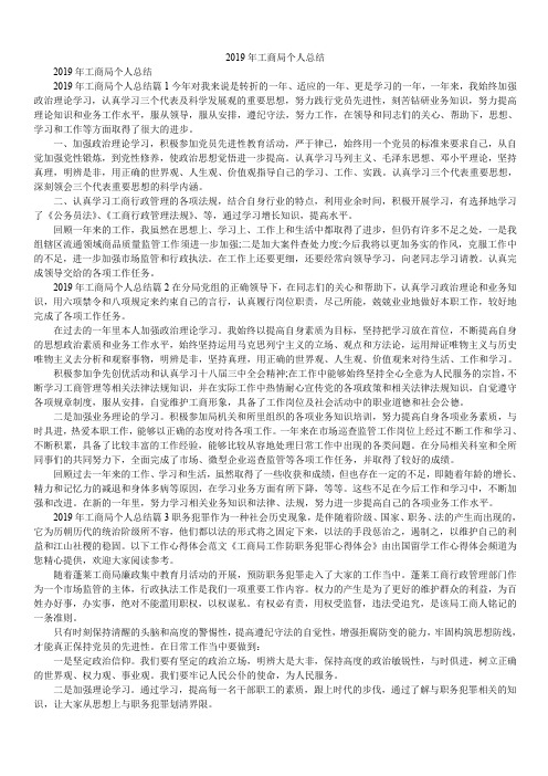 2019年工商局个人总结