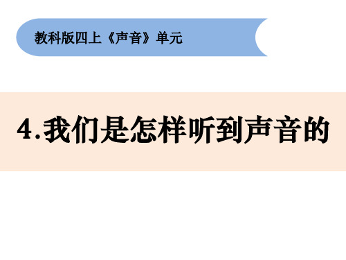 新教科版四年级科学上册《我们是怎样听到声音的》优质PPT教学课件