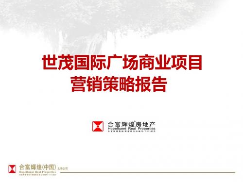 2011昆山世茂国际广场商业项目营销策略报告48p