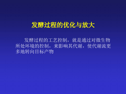 发酵过程的优化与放大