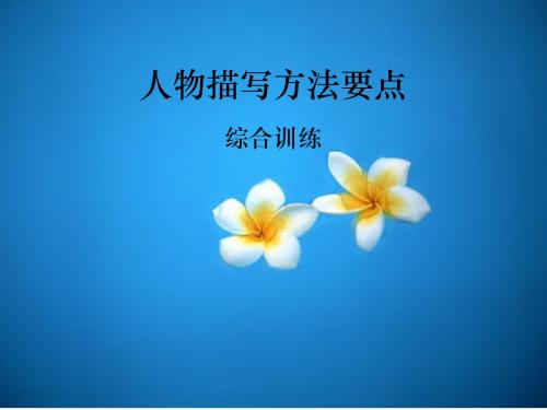 人物描写方法要点