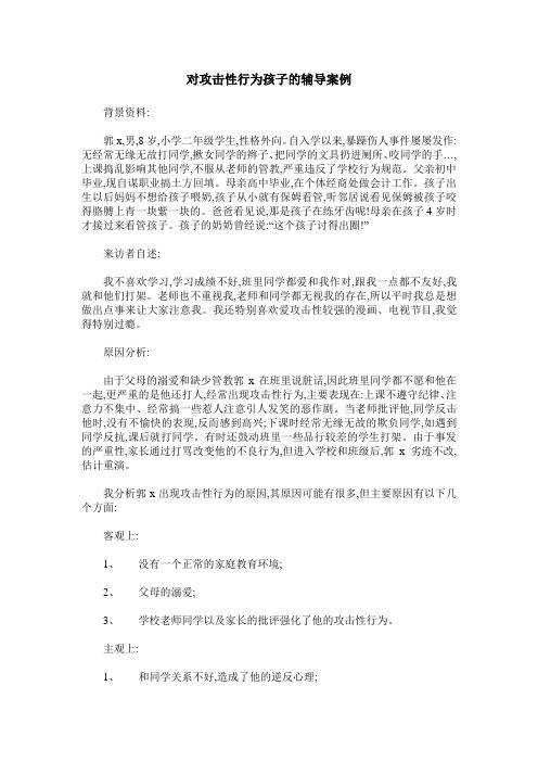 对攻击性行为孩子的辅导案例