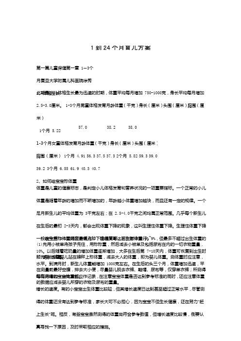 复旦大学 0-2Y育儿方案