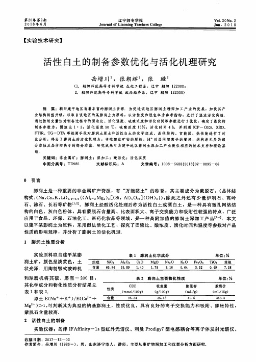 活性白土的制备参数优化与活化机理研究