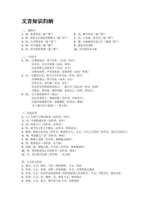 屈原列传 字词整理 精选全面