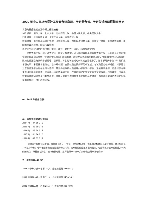 2020年中央民族大学社工专硕考研真题