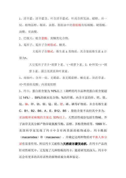 壮阳中药主要成分一览