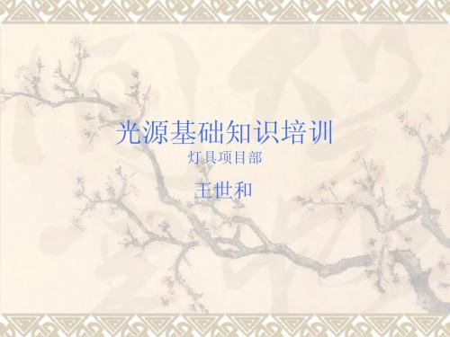 培训讲义：光源基础知识